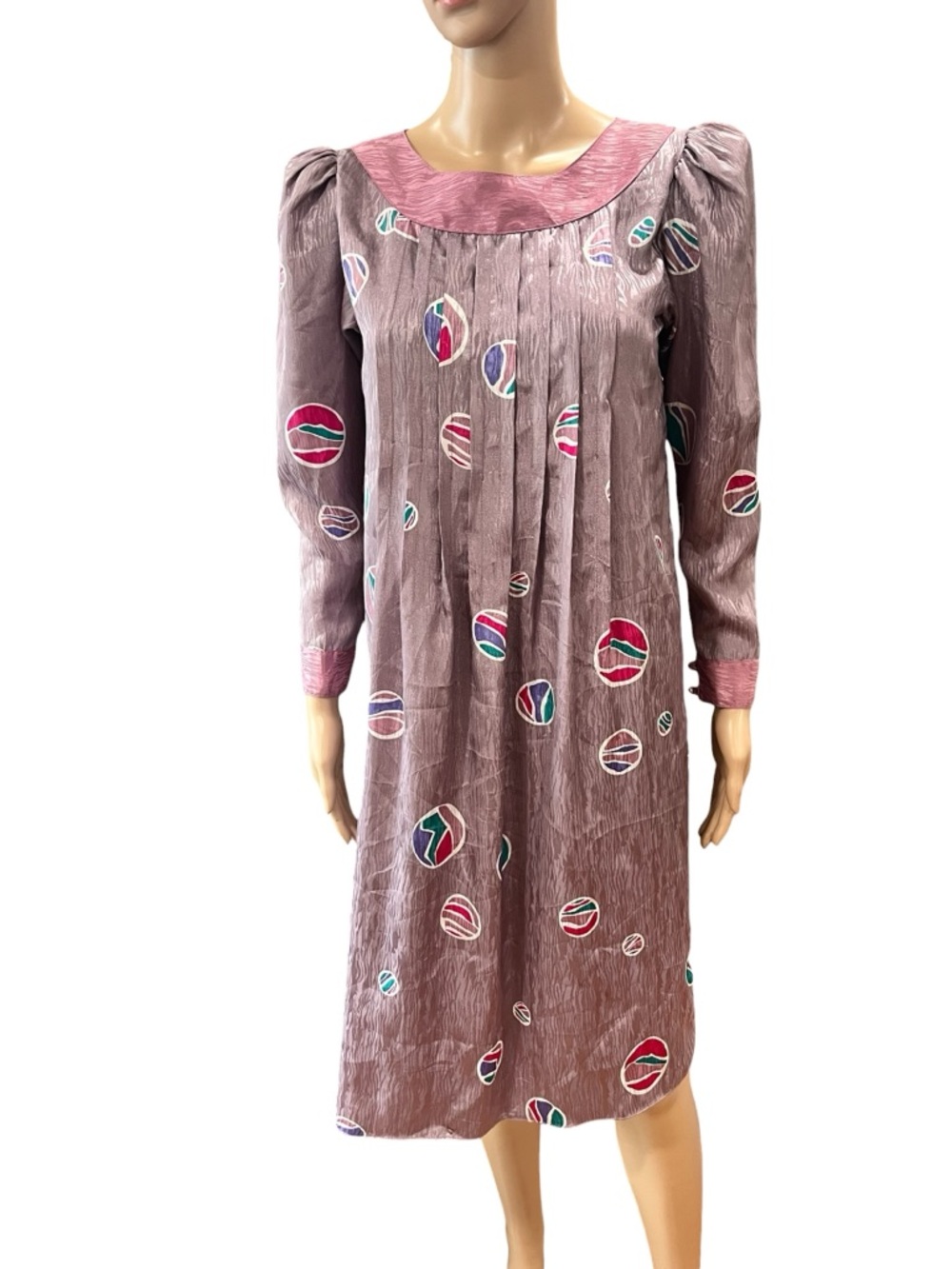 Flora Kung Silk Planet all over novelty 1980’s shift Dress-M
